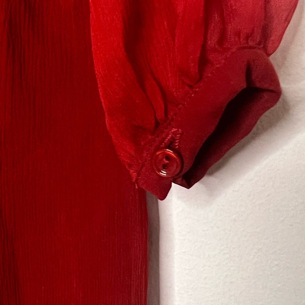 Chloé Red Dress with Goldtone Accents - Picture 6 of 10